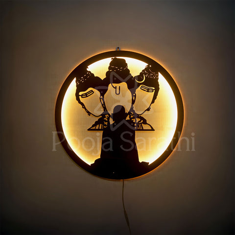 Swami Samartha And Guru Dattatreya LED Wall Decor Light – Small Swami Samartha And Guru Dattatreya LED Wall Decor Light – Small