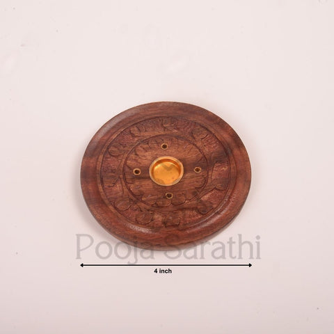 Wooden Agarbatti Sticks Holder Round Design