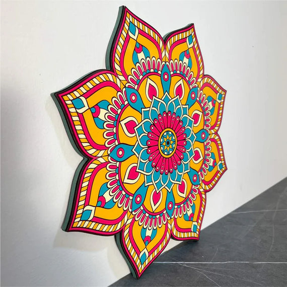 Colorful mandala wall art sale